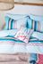 Joules Set of 2 Blue Coastal Border 180 Thread Count Cotton Percale Pillowcases