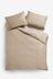 Latte Natural Collection Luxe 300 Thread Count 100% Cotton Sateen Satin Stitch Duvet Cover And Pillowcase Set
