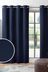 Navy Blue Cotton Eyelet Blackout/Thermal Curtains