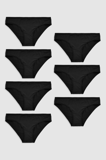 Buy Black Full Brief Microfibre Knickers 7 Pack from the Next UK