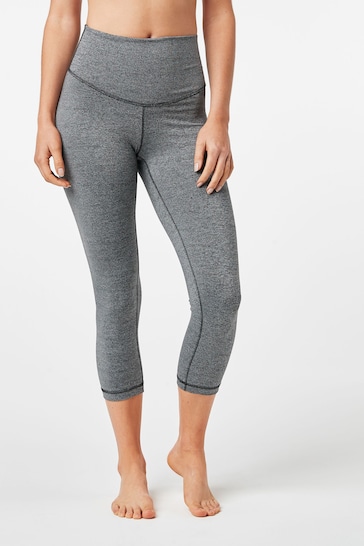 Grey Next Active Sports High Waisted Cropped Sculpting Leggings