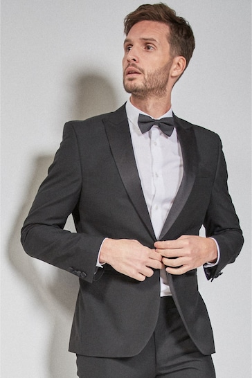 Buy Black Skinny Fit Next Tuxedo Suit: Jacket from the Next UK online shop