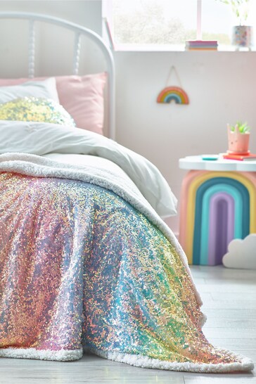 Buy Rainbow Ombre Sequin Fleece Throw from the Next UK online shop