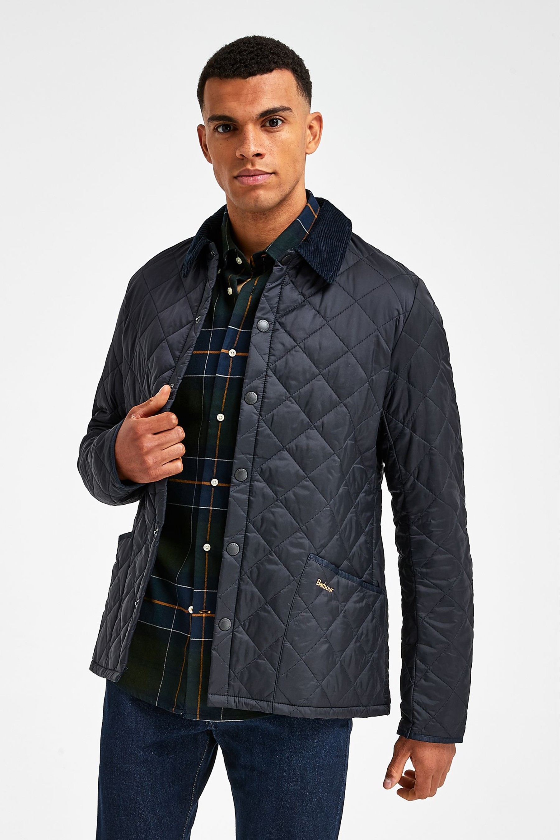 Buy Barbour® Navy Heritage Liddesdale Slim Fit Quilted Jacket from the ...