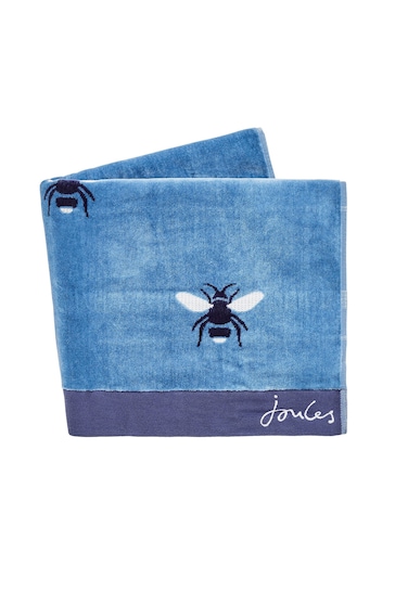 Joules Pale Blue Cotton Botanical Bee Towel