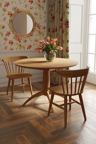 Laura Ashley Oak Brecon Extending Round Dining Table