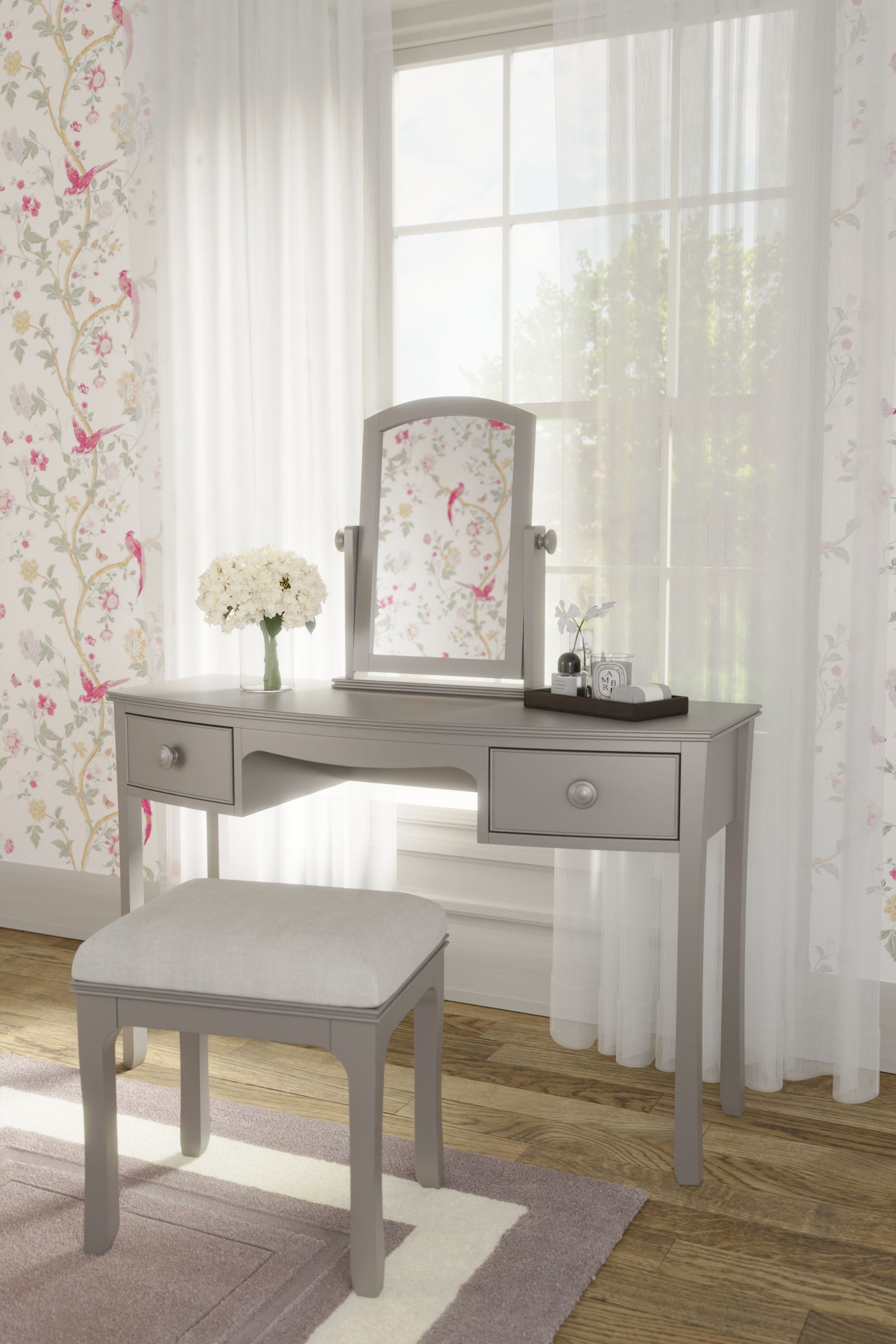Buy Laura Ashley Pale French Grey Broughton 2 Drawer Dressing