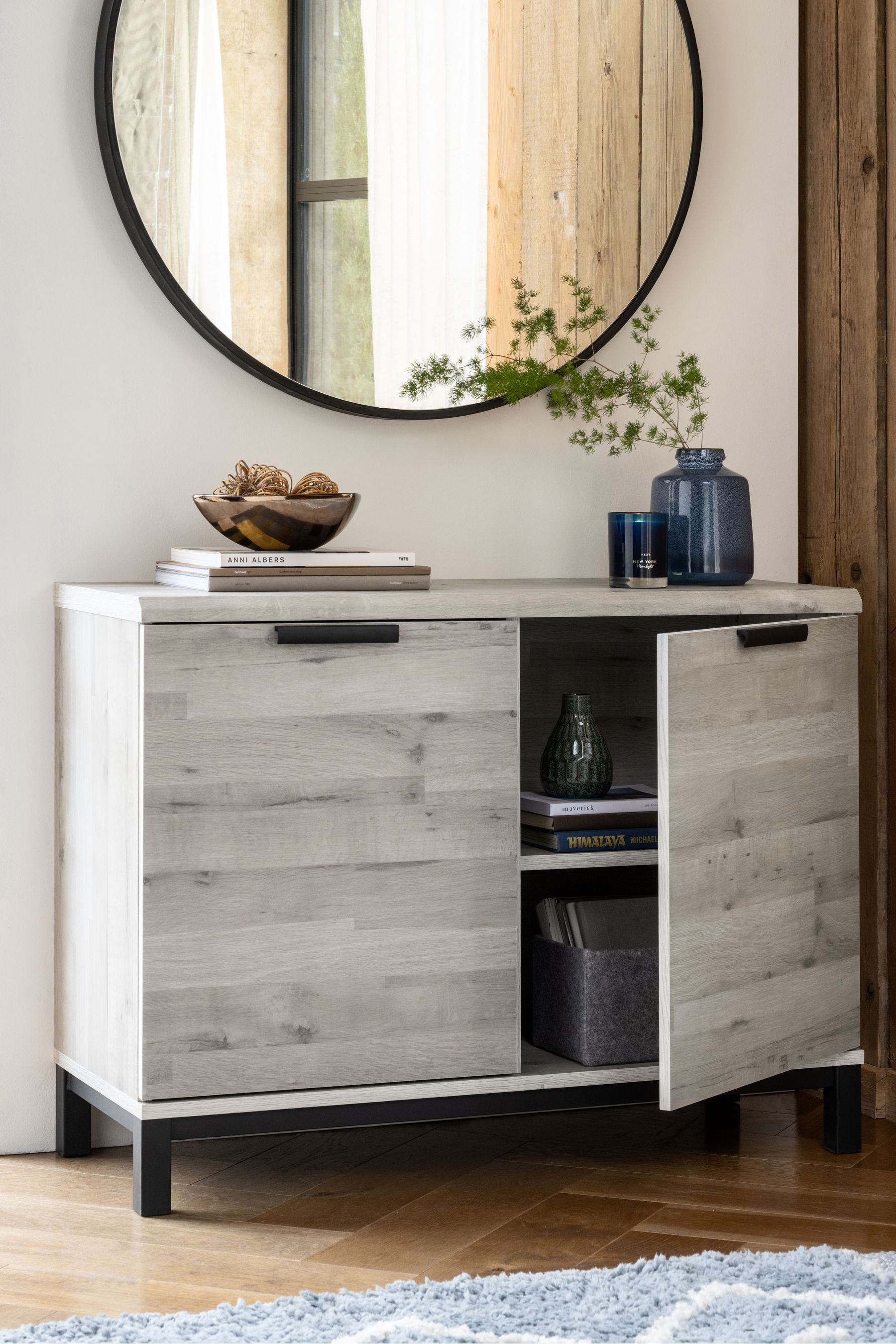 Grey Bronx Oak Effect Small Sideboard