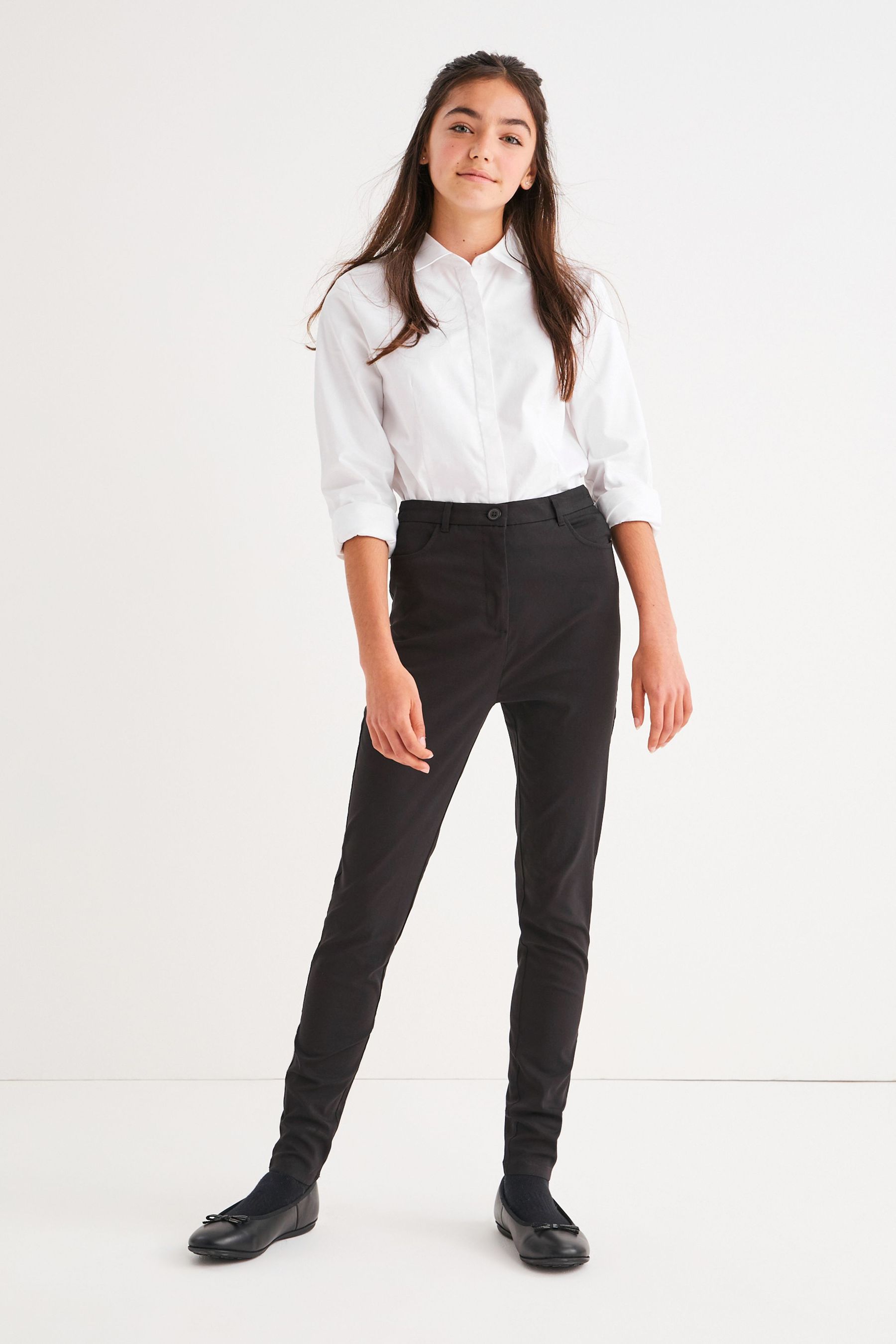 Black high hot sale waisted trousers skinny