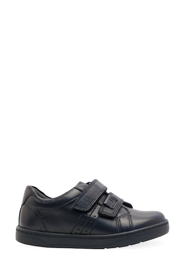 Start-Rite Explore Rip-Tape Black Leather Comfy School Shoes F Fit
