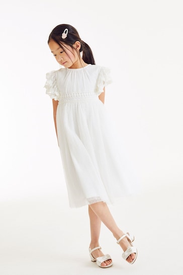Ivory White Lace Bridesmaid Dress (3-16yrs)