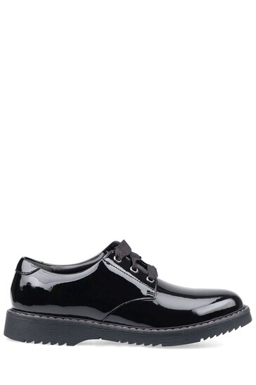 Start-Rite Impact Lace Up Black Patent Leather School Shoes