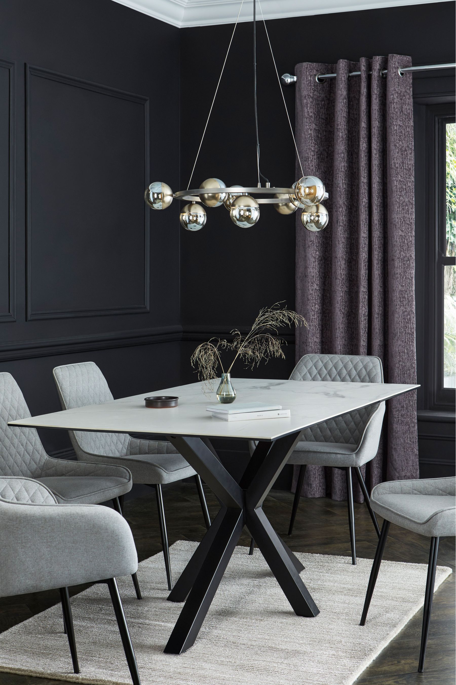 Dark grey ceramic 2024 dining table