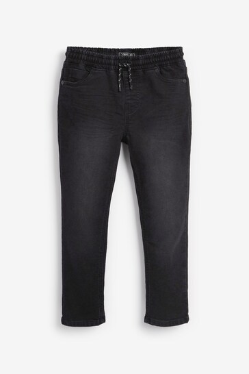 Pull-On Waist Black Regular Fit Jersey Jeans (3-16yrs)