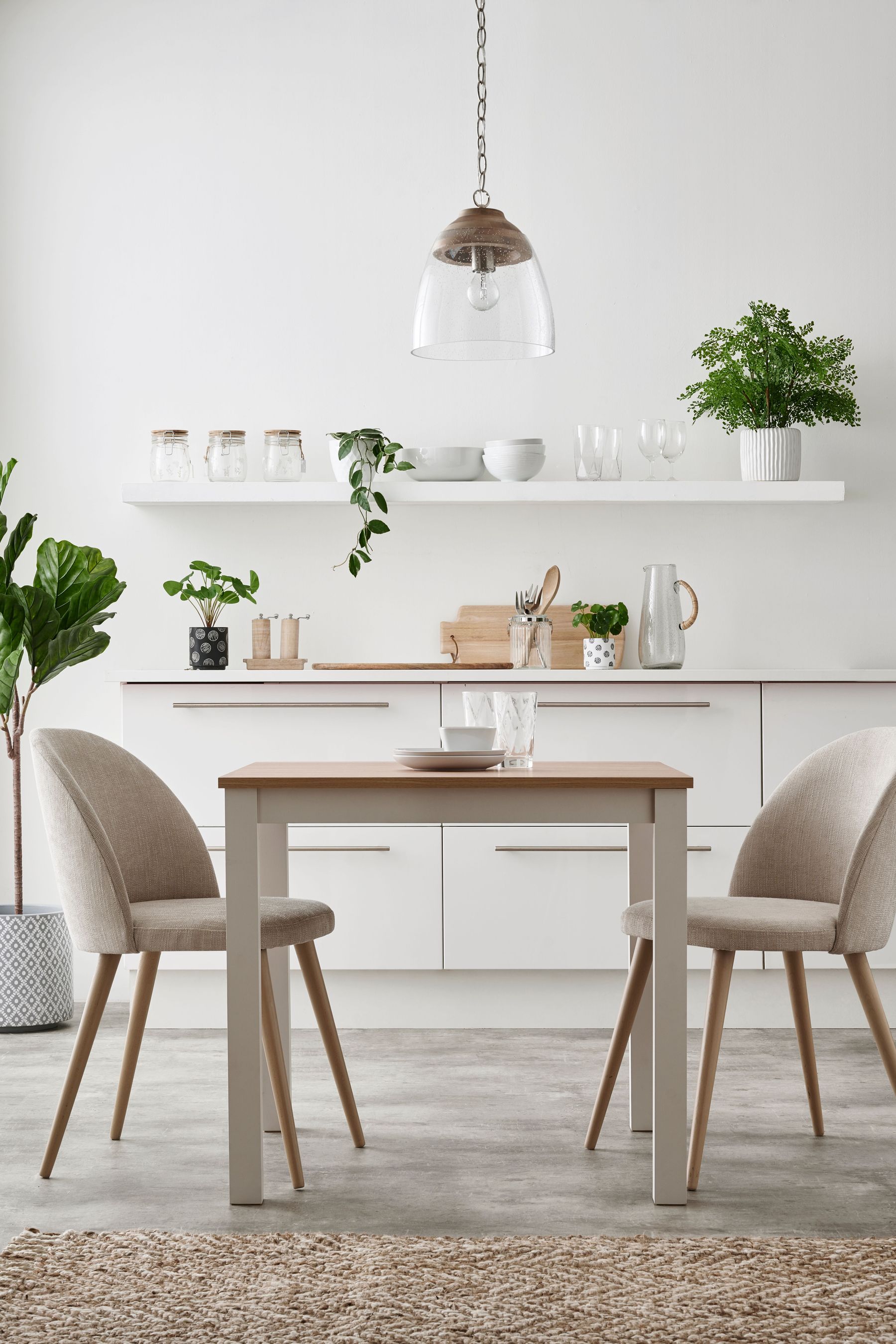 light oak and cream dining table