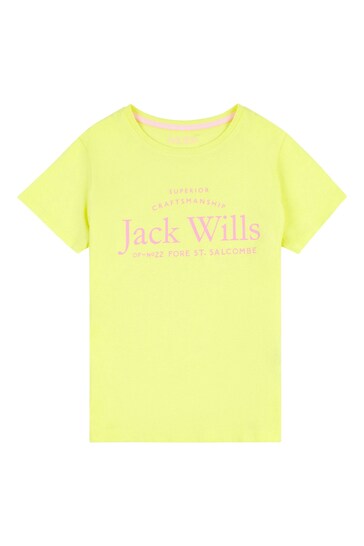 Jack Wills Yellow Script T-Shirt