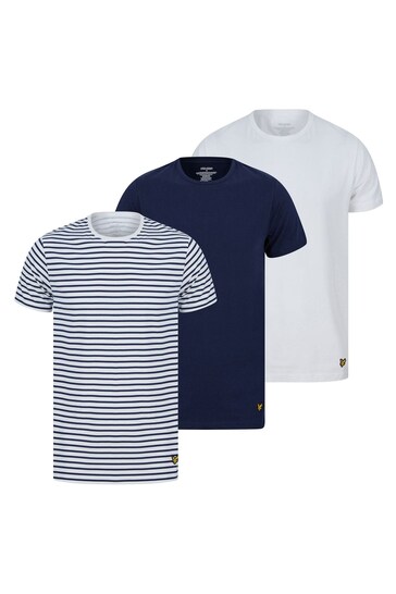 Lyle & Scott Blue Chase Loungewear T-Shirts WHITNEY 3 Pack