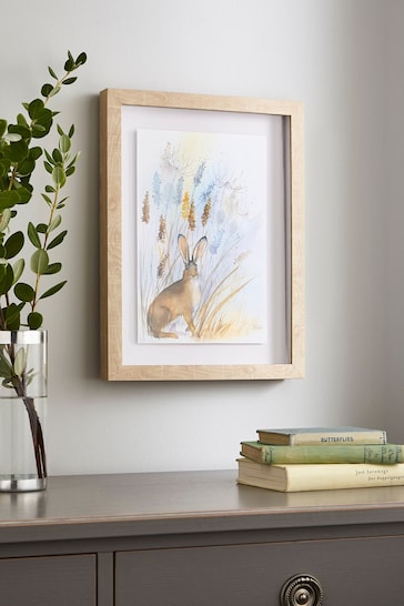 Laura Ashley Blue Country Hare Framed Print