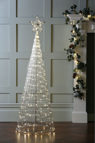 Laura Ashley Silver Elsa LED With Star Christmas Tree