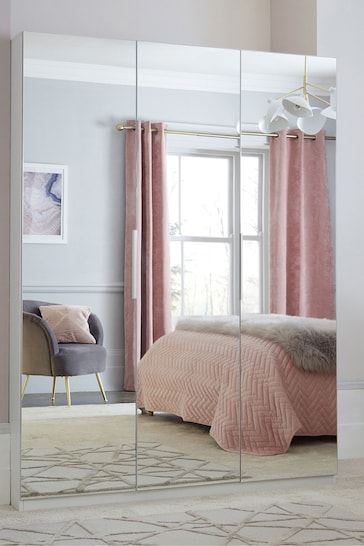 Mirror Luxe Mirrored Semi Fitted Triple Mirror Sloane Collection