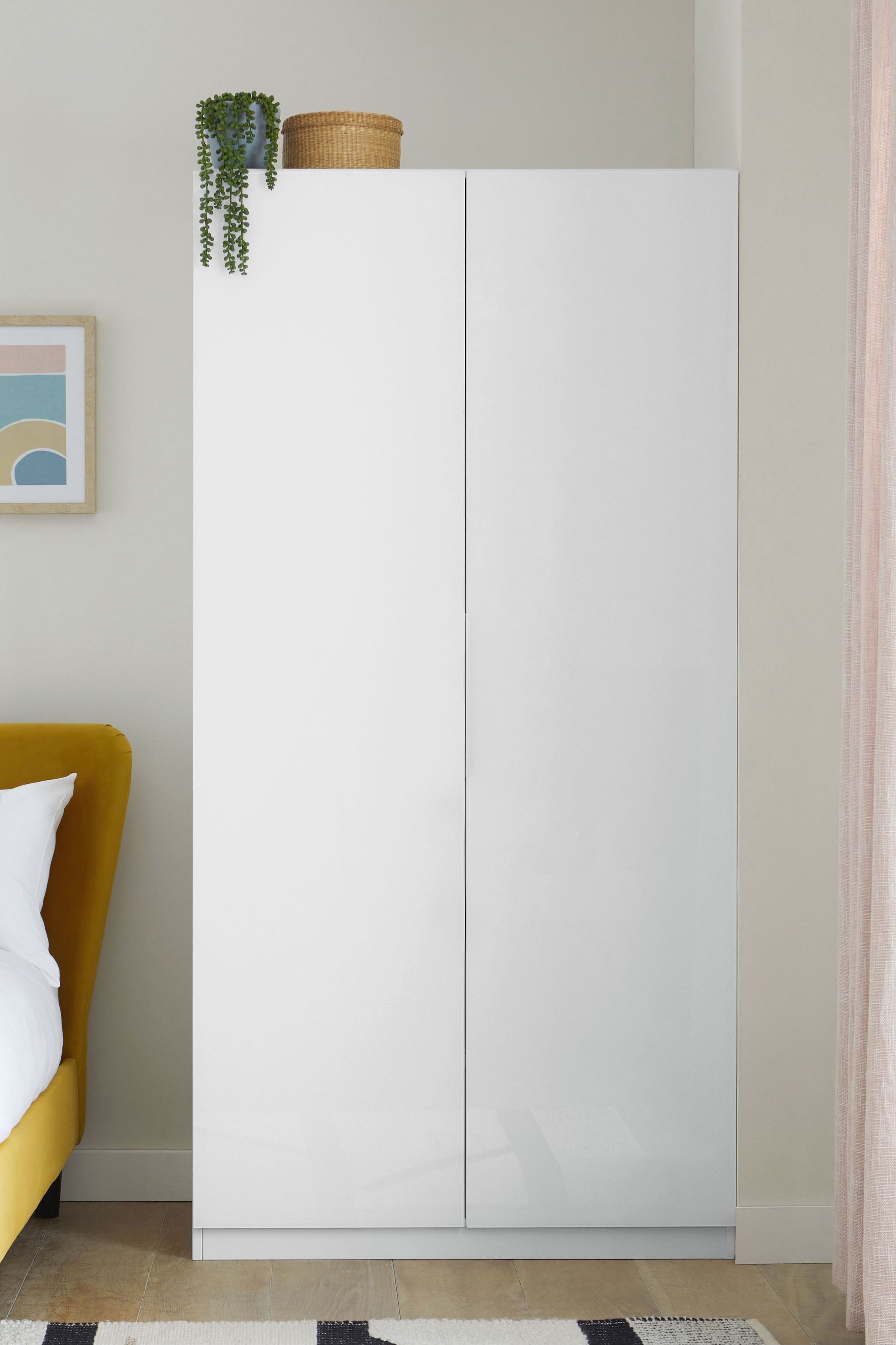 White White Sloane Collection Luxe Double Glass Fitted Wardrobe