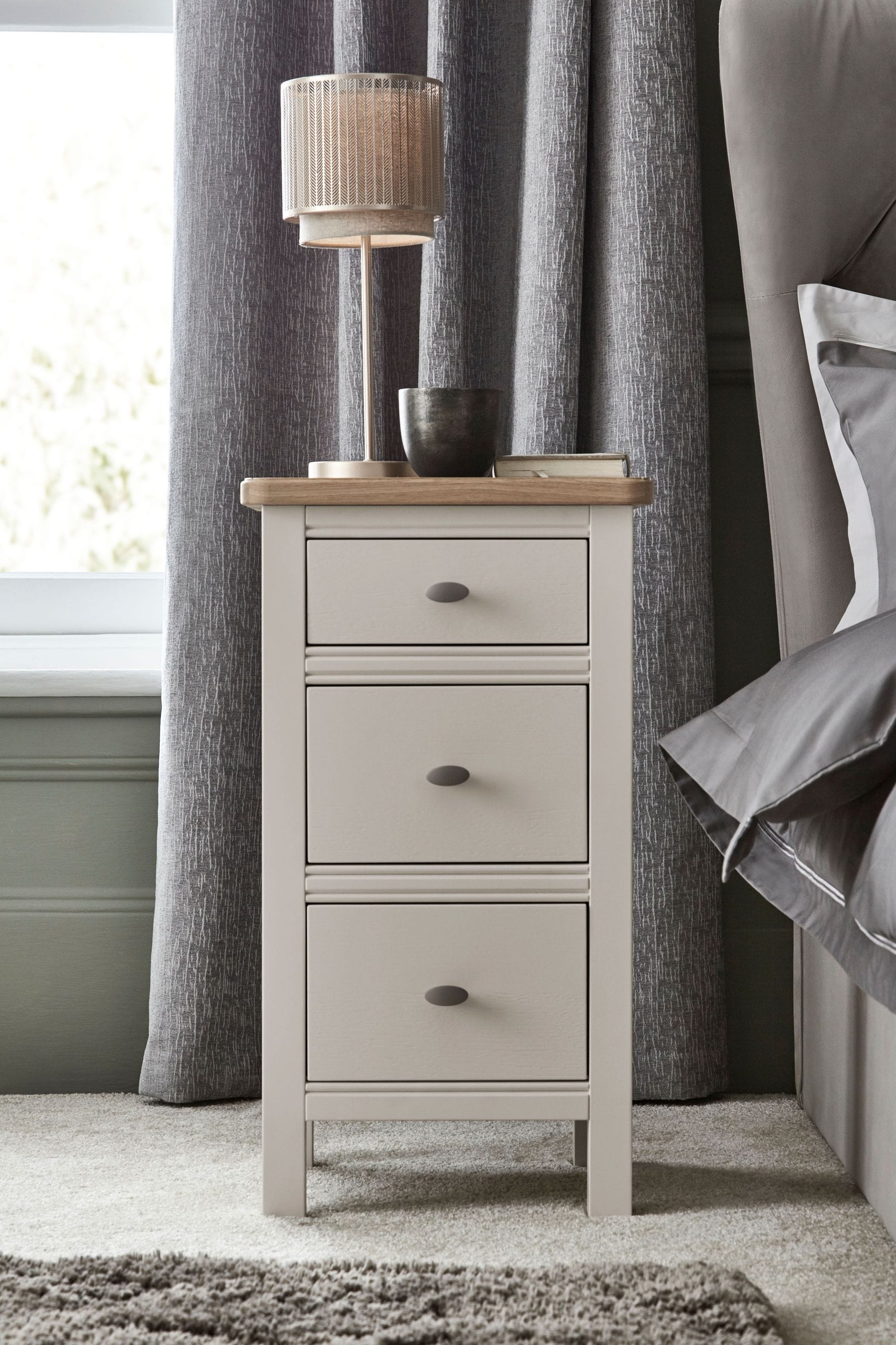 Narrow bedside outlet units