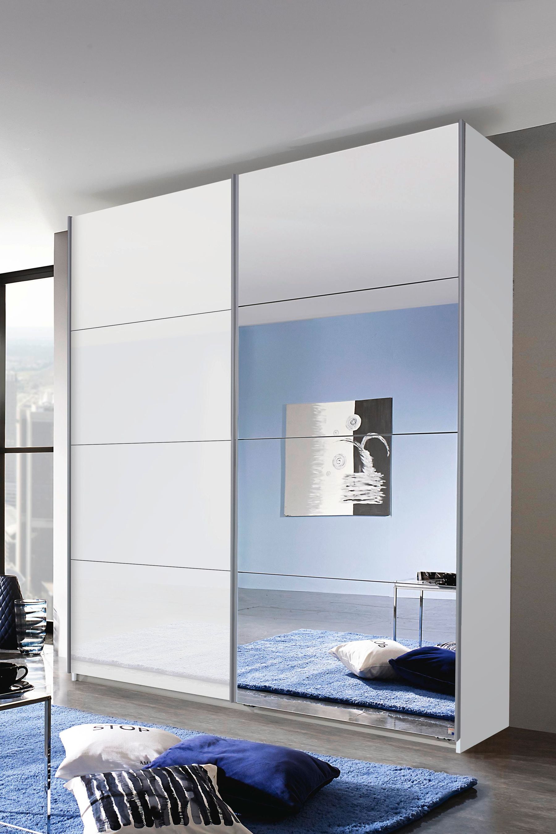 Glass best sale wardrobe price