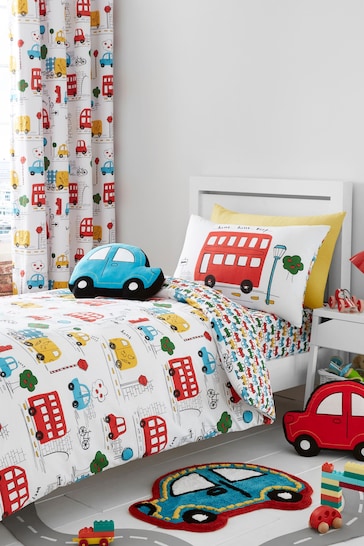 Catherine Lansfield Multi Kids Transport Easy Care Duvet Cover And Pillowcase Set