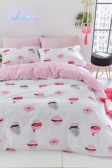 Sassy B Pink Lip Service Duvet Cover And Pillowcase Set