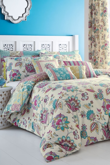 D&D Blue Marinelli Floral Duvet Cover And Pillowcase Set