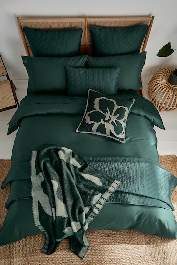 Ted Baker Green Magnolia 100% Pure New Wool Oversized Throw
