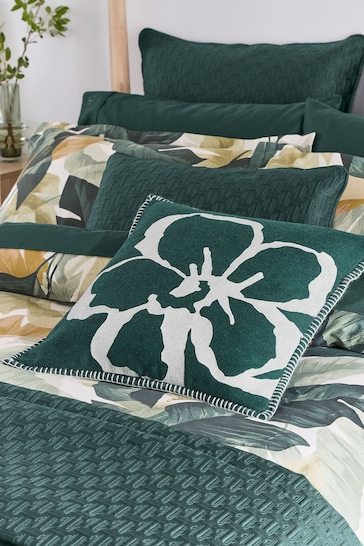 Ted Baker Green Magnolia Felt Embroidered Cushion