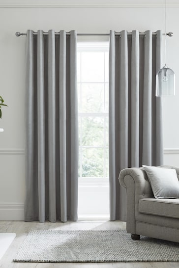 Laurence Llewelyn-Bowen Silver Montrose Eyelet Curtains