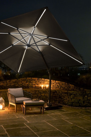 Pacific Grey Garden Glow Challenger T2 3m Square Anthracite Parasol