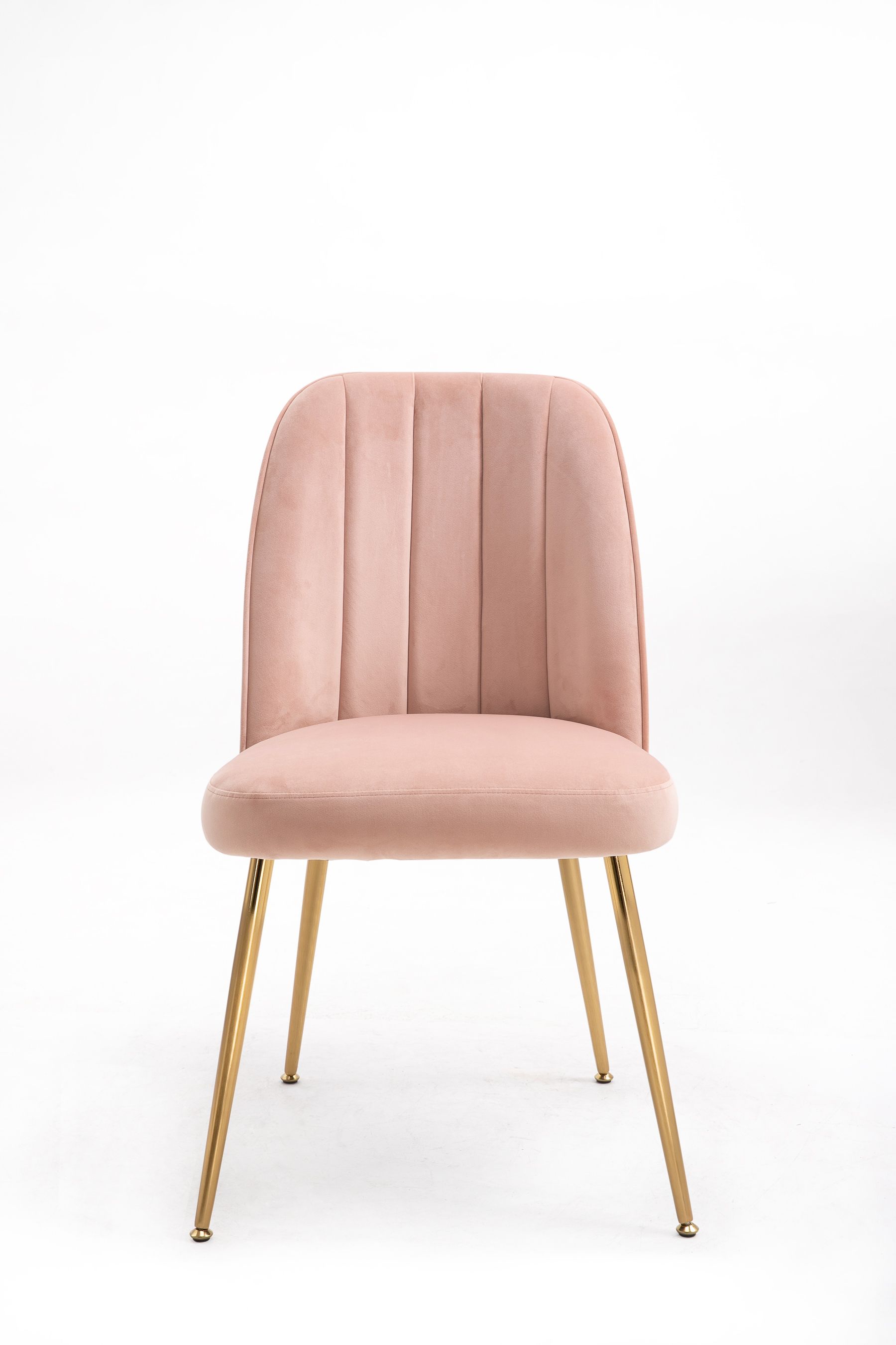 Buy Set of 2 Opulent Velvet Blush Pink Gold Leg Stella Non Arm Dining