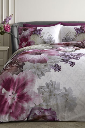 Laurence Llewelyn-Bowen Pink Mayfair Lady Large Floral Duvet Cover and Pillowcase Set