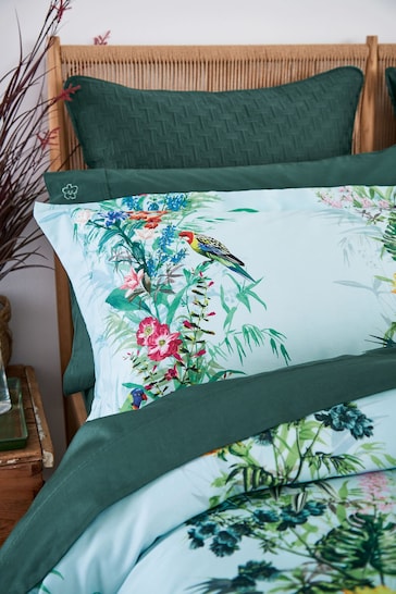 Ted Baker Opal Blue Tropical Elevations 220 Thread Count Cotton Sateen Pillowcase