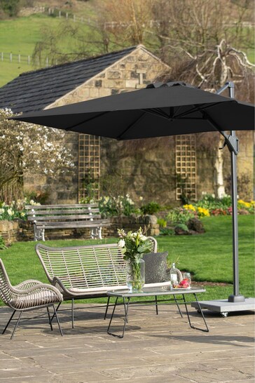 Pacific Grey Garden Voyager T1 3 x 2m Oblong Anthracite Parasol