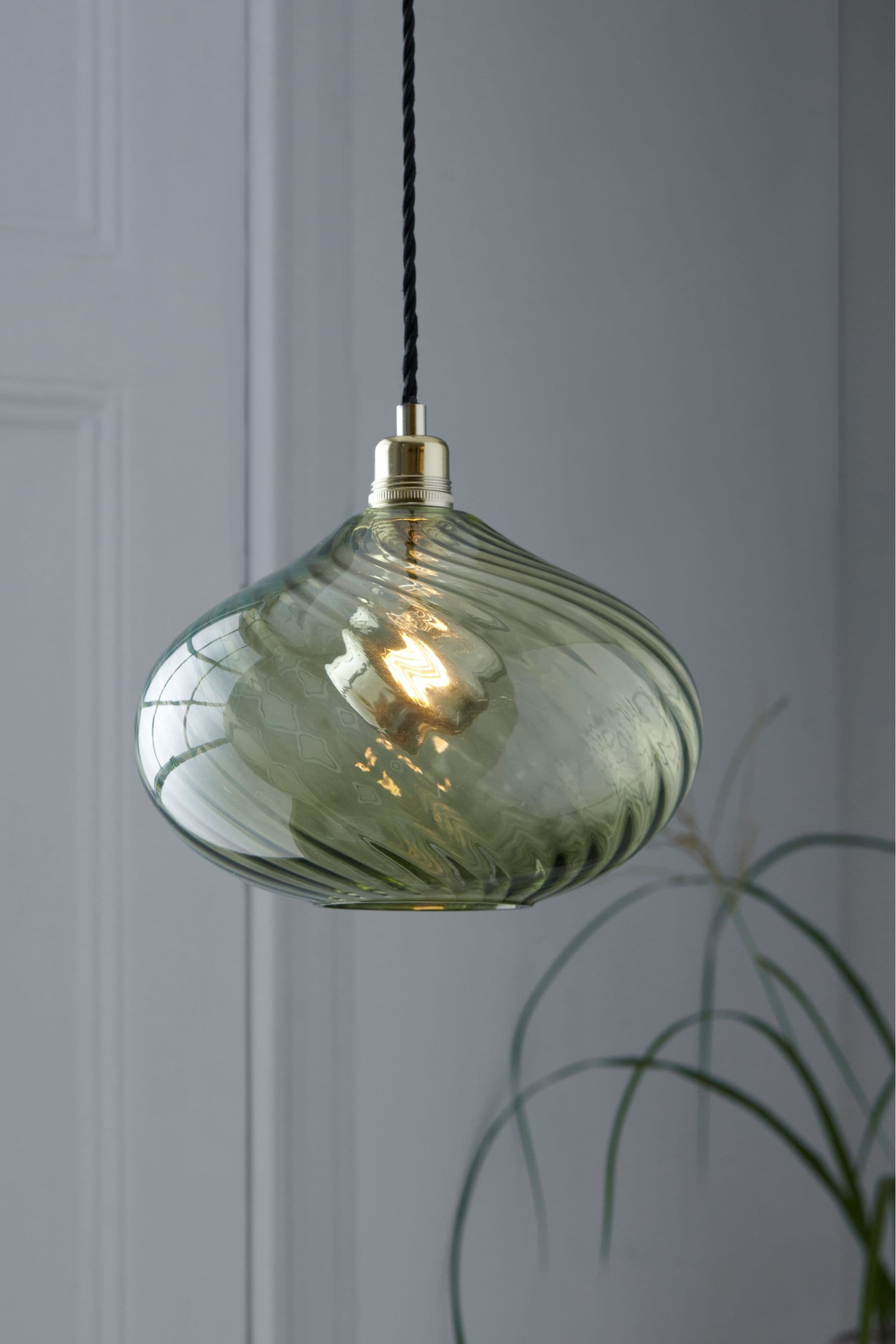 Green glass light on sale fitting
