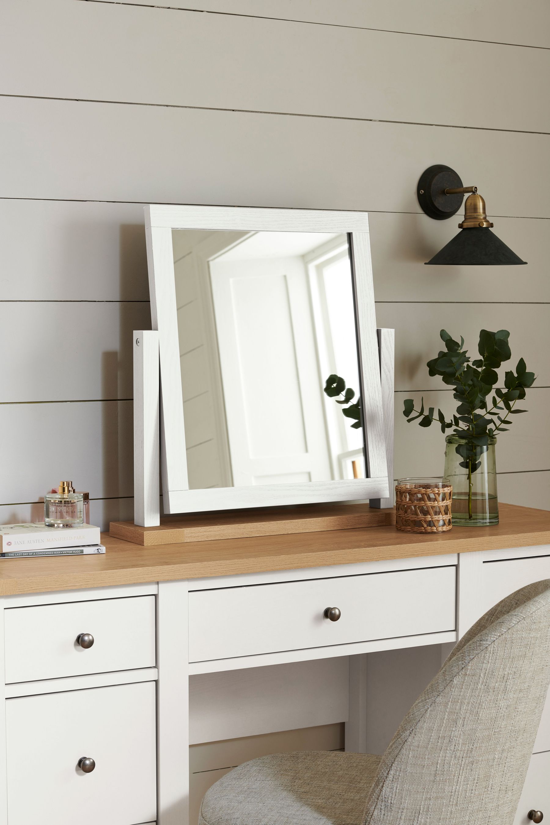 Chalk White Malvern Paint Effect Rectangular Dressing Table Mirror
