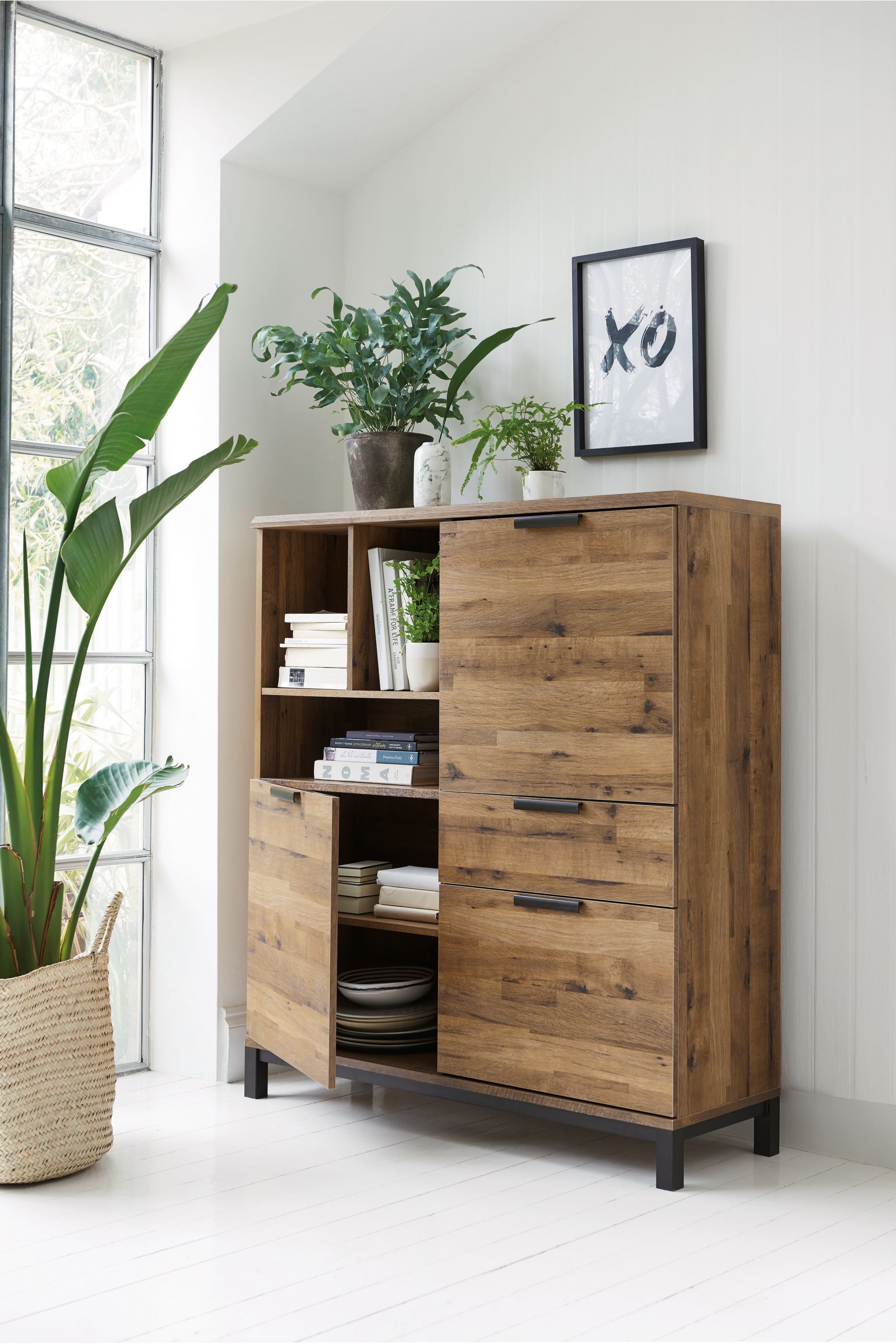 Buy Dark Bronx Oak Effect Tall Sideboard from the Next UK online shop