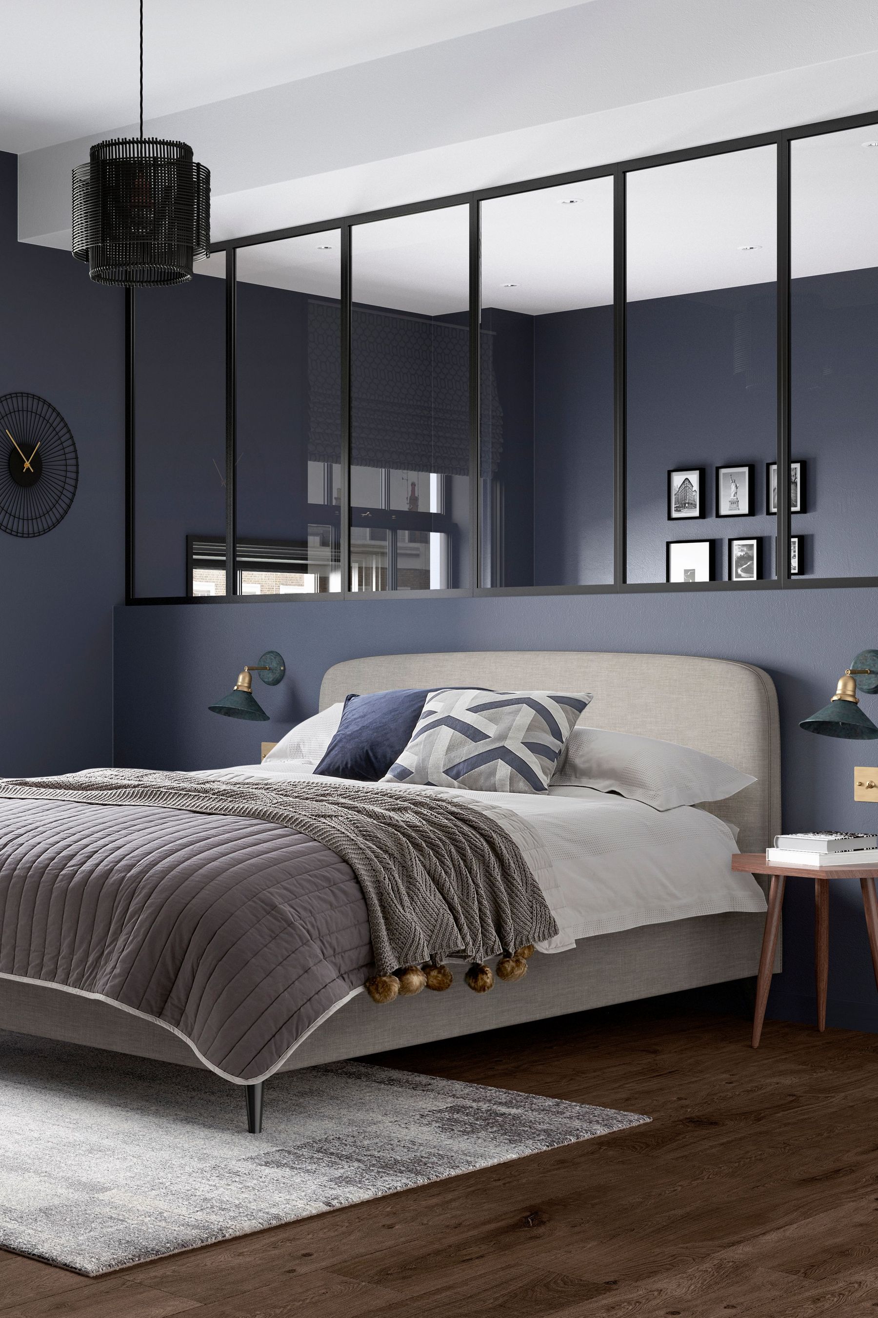 Grey bed best sale next