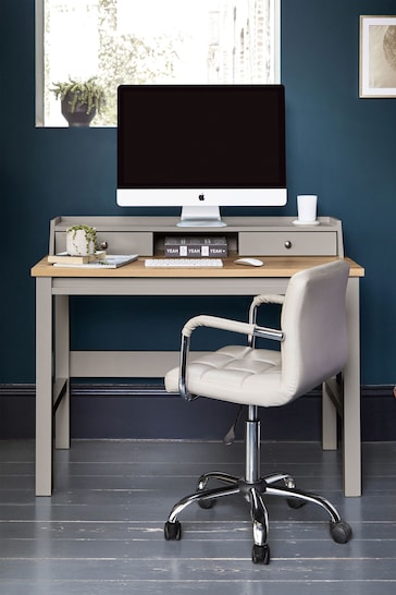 Dove Grey Malvern Oak Effect Storage Desk