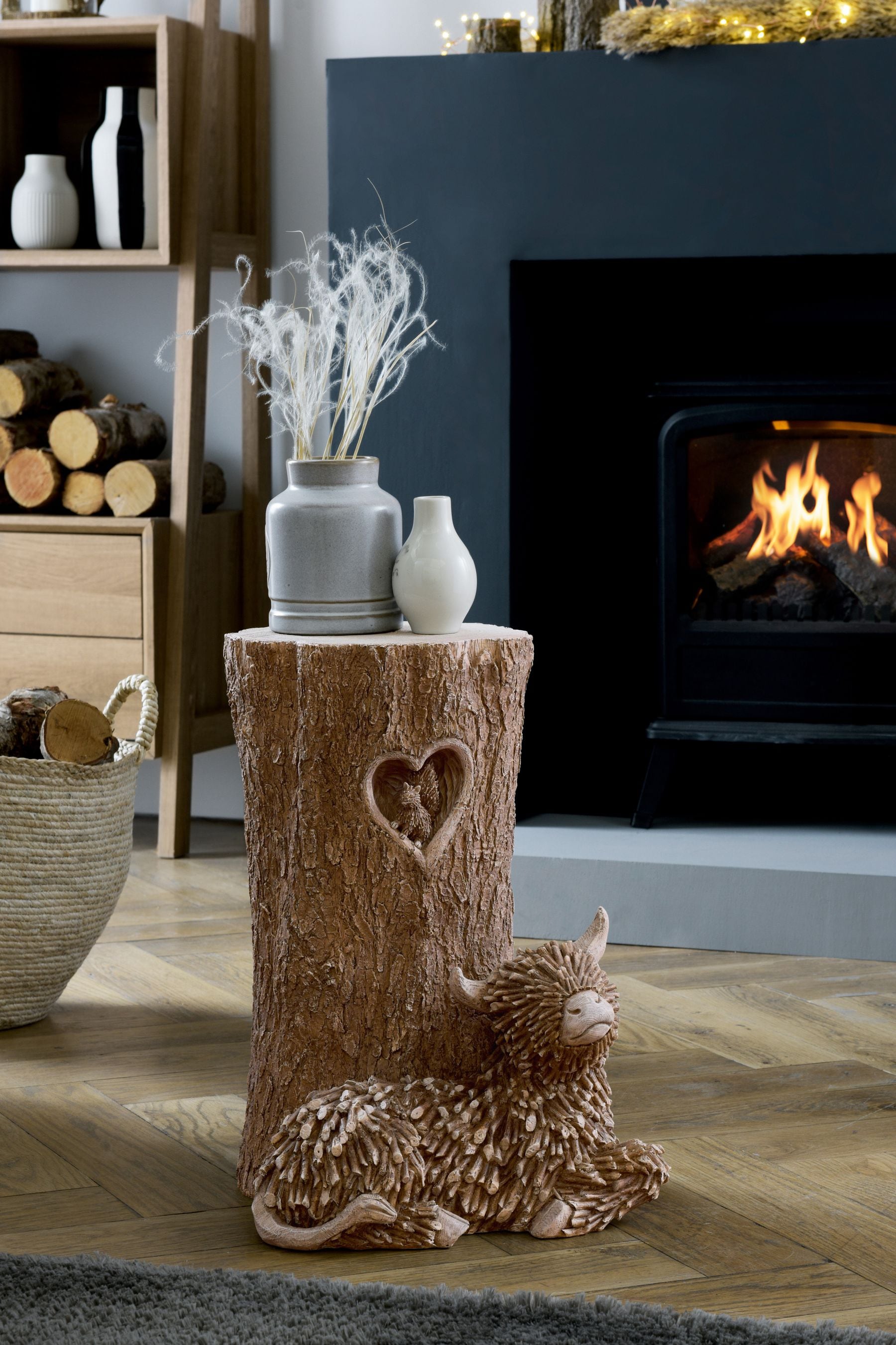 Highland cow shop side table
