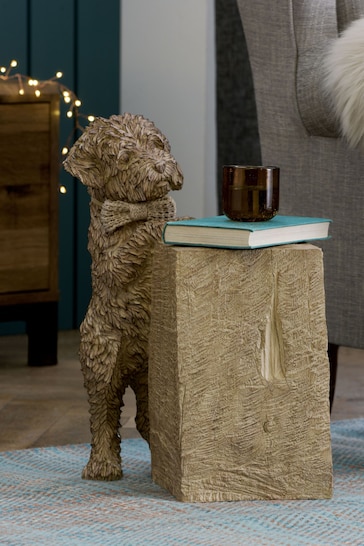 Natural Charlie The Cockapoo Dog Side Table