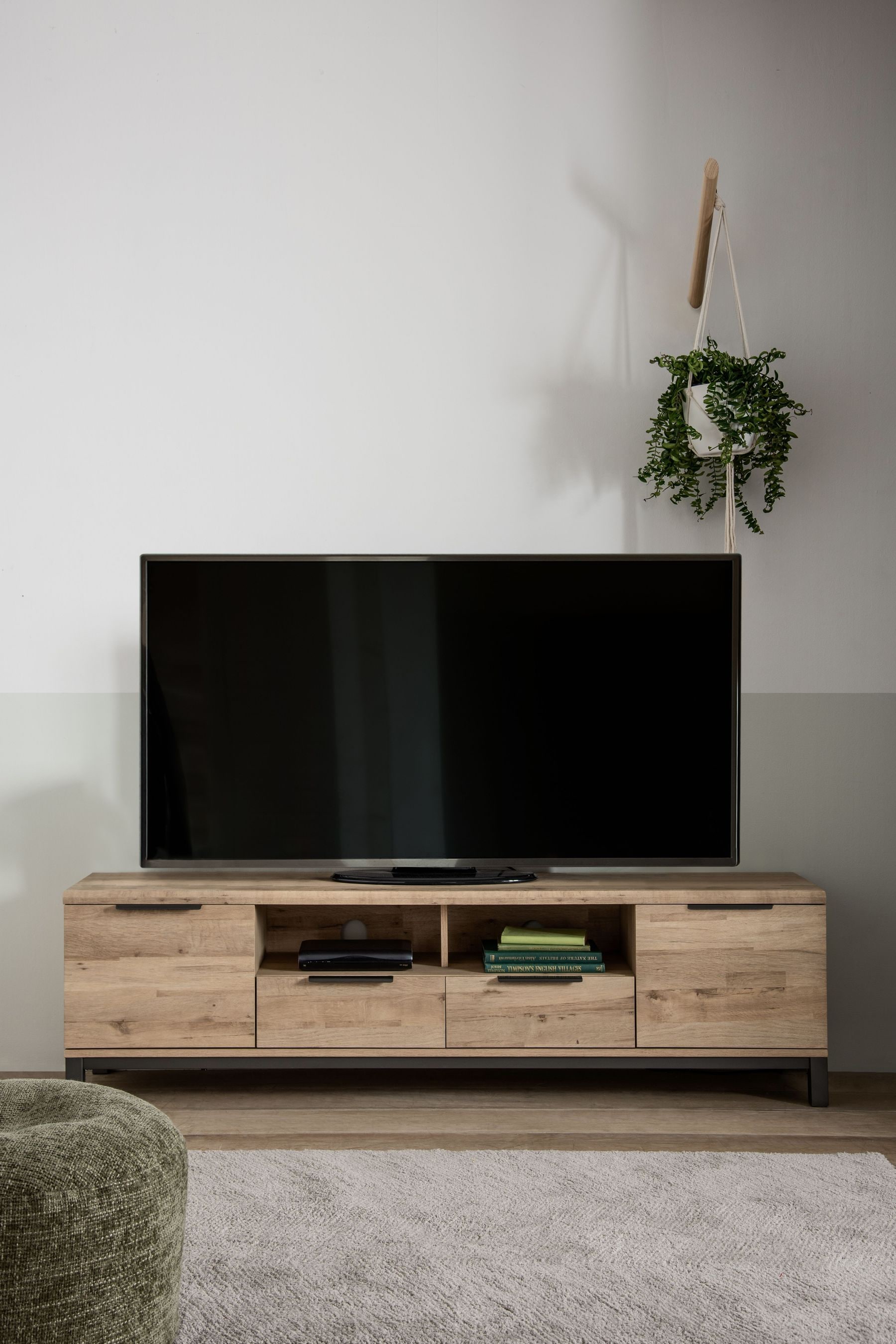 Light Bronx Up to 80 inch Oak Effect TV Unit