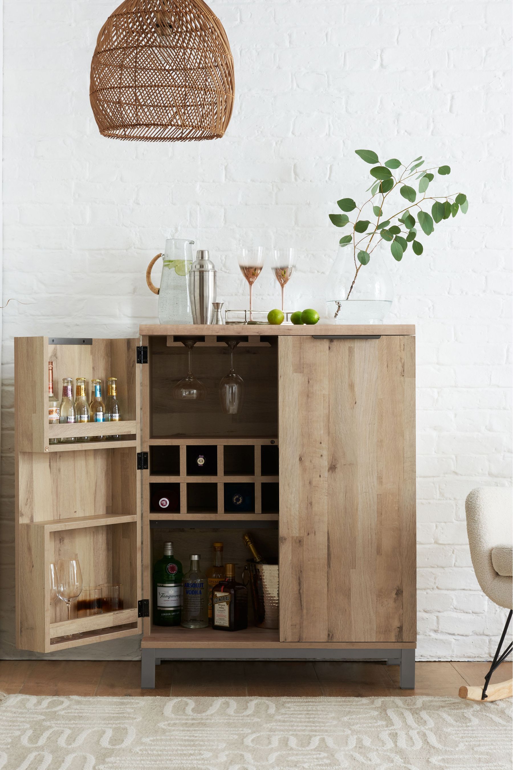 Tall slim clearance drinks cabinet