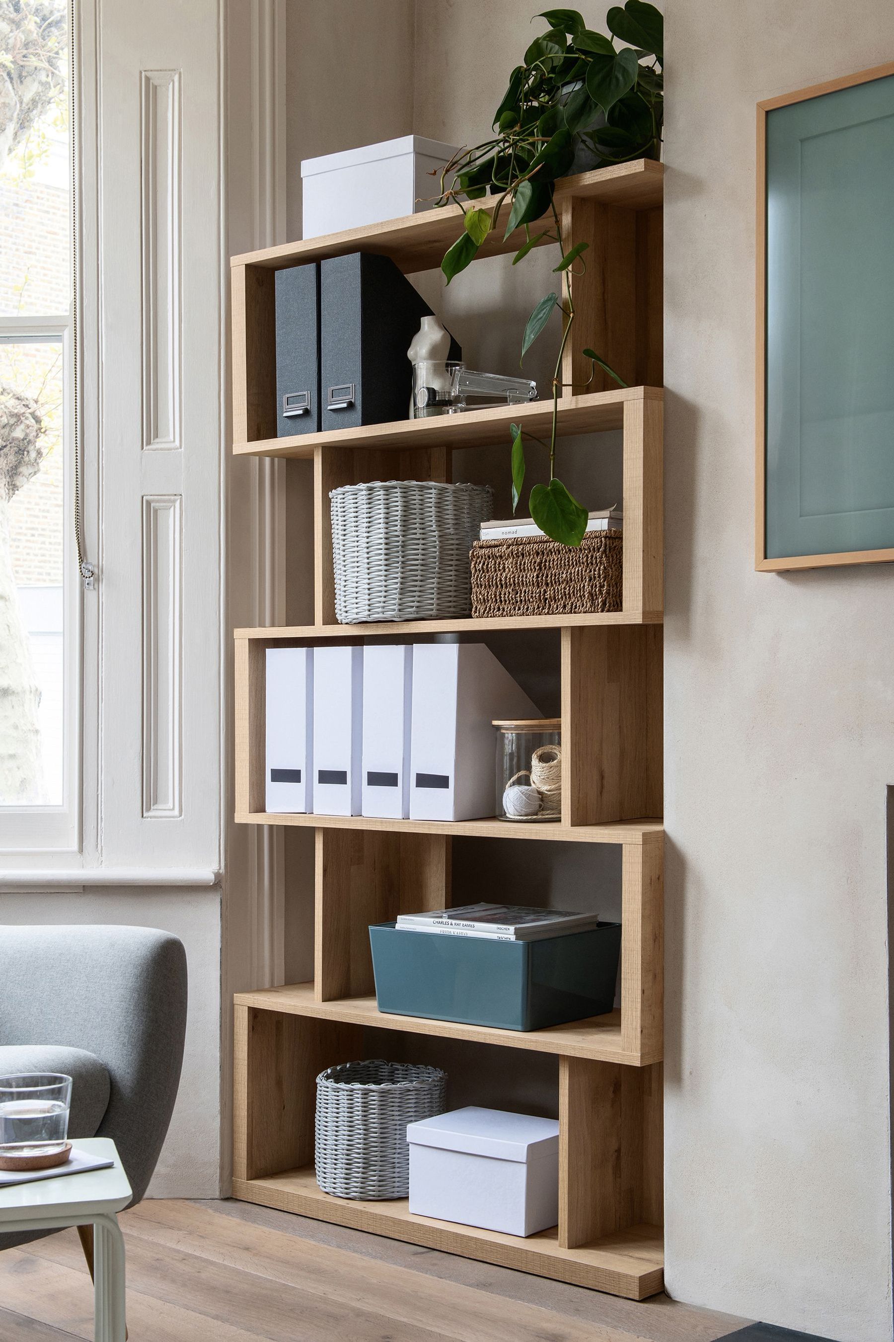 Light oak on sale shelving unit