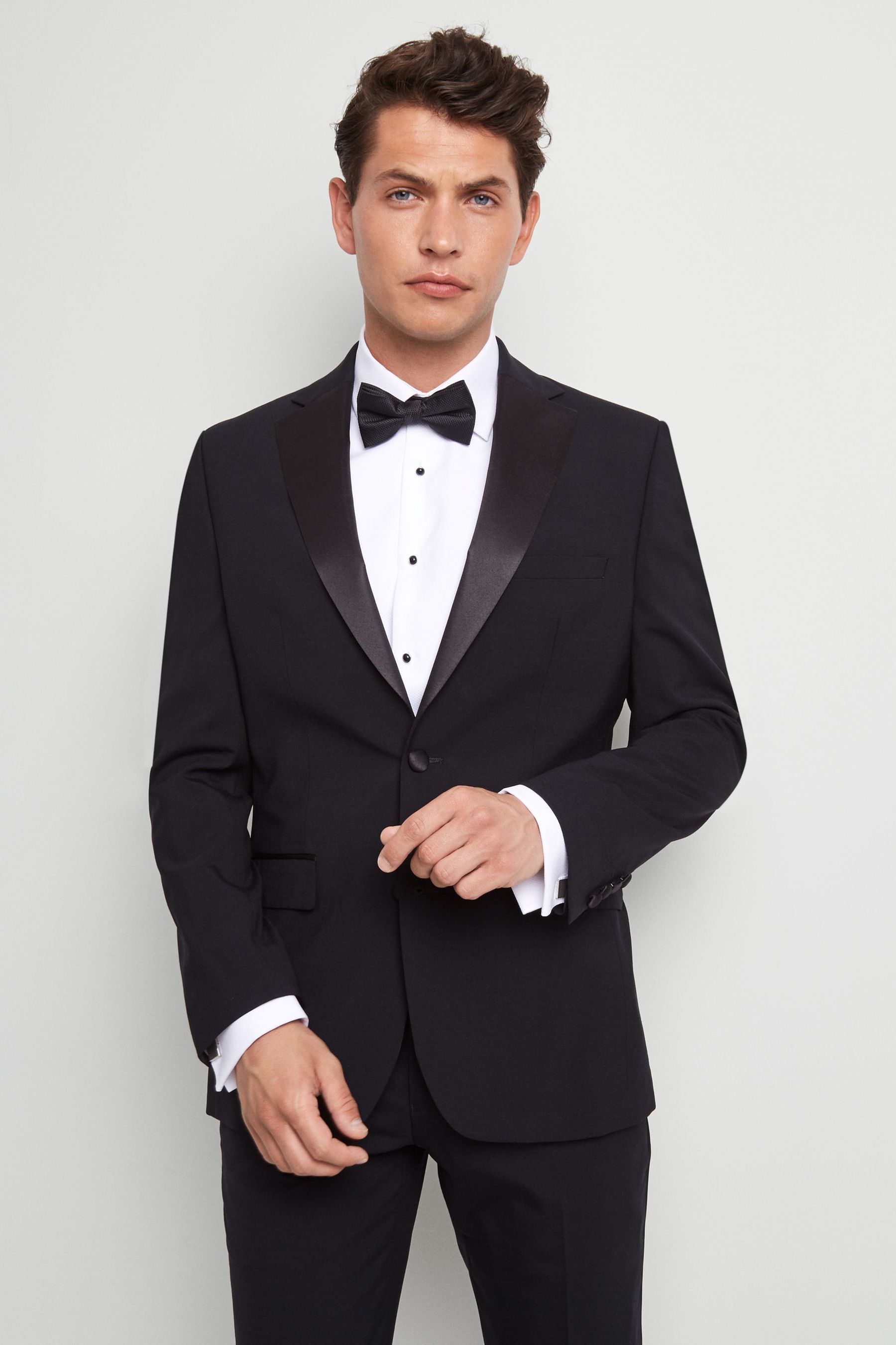 Buy Moss Tailored Fit Black Notch Dress Jacket from the Next UK online shop