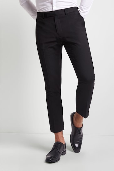 Buy MOSS Black Skinny Fit Machine Washable Cropped Trousers from the ...